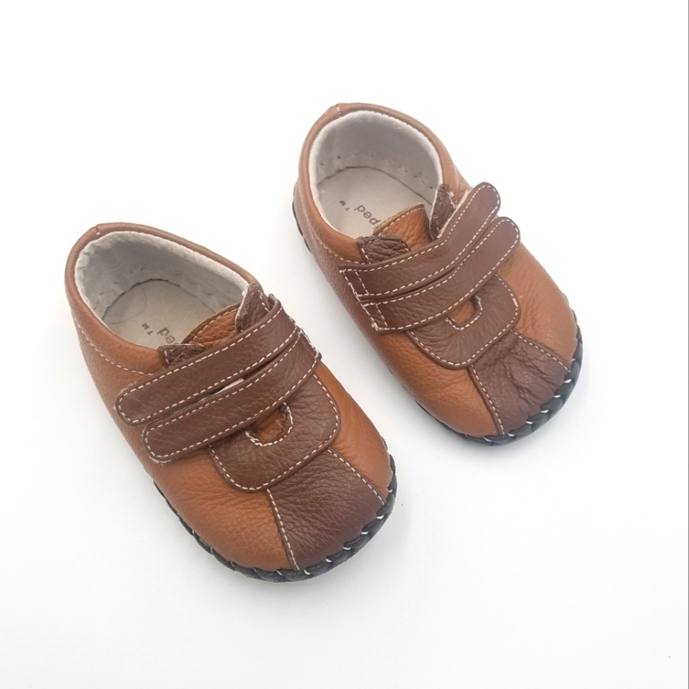 Pediped Leather Brown Loafer Crib Baby Shoe 6-12m